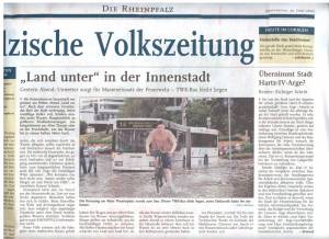 Rheinpfalz 30. juni 2005 - 'Land unter'